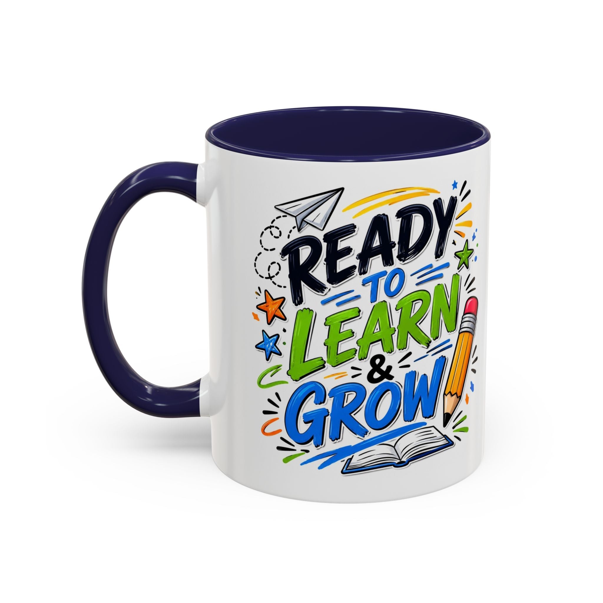 Ready to Learn & Grow Accent Coffee Mug — Teacher/Student Back to School Gift (11/15oz)