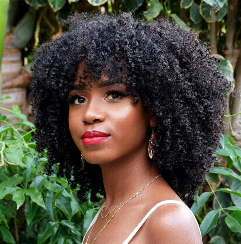 Short Curly Afro Wig – Rose Mesh Cap | 14"