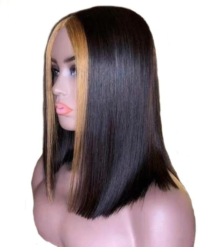 Short Straight Lace Front Wig – Human Hair | Long Bangs