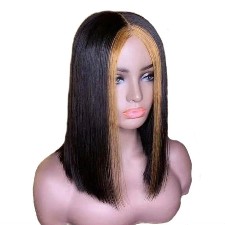 Short Straight Lace Front Wig – Human Hair | Long Bangs