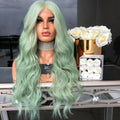 Mid-Length Curly Wig with Bangs – Fashion Green Synthetic