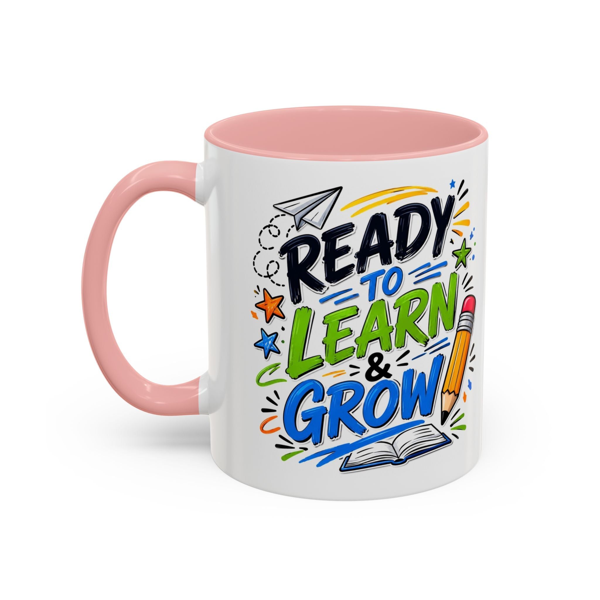 Ready to Learn & Grow Accent Coffee Mug — Teacher/Student Back to School Gift (11/15oz)