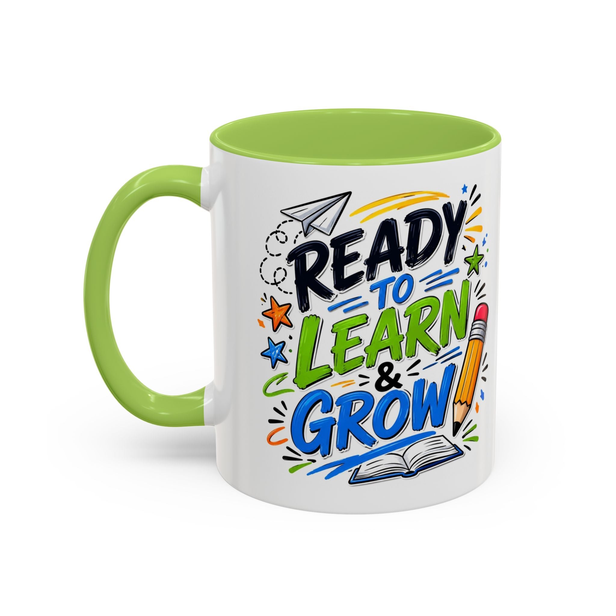 Ready to Learn & Grow Accent Coffee Mug — Teacher/Student Back to School Gift (11/15oz)