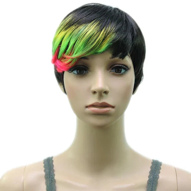 Multicolor Fashion Short Pixie Cut Wig