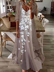 In Stock Cross-border Women's Print Holiday Strap Dress Indian Style
