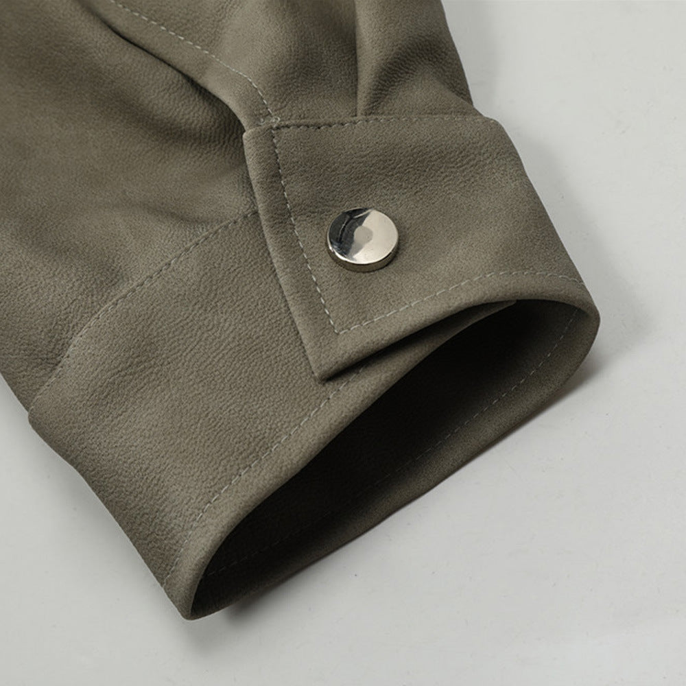 American Retro Motorcycle Clothing Leather Coat
