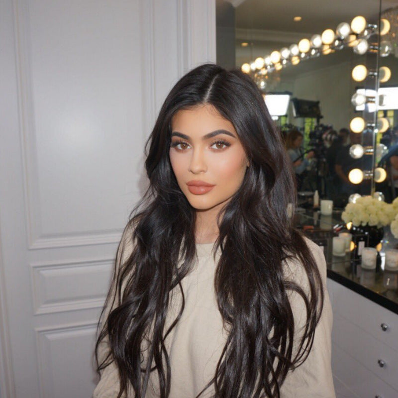 Long Straight Wig – 26" Brown High Temperature Silk