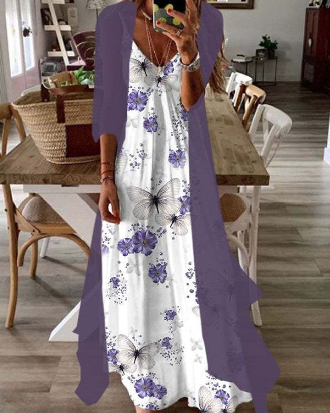 Cross-border Women's Print Holiday Strap Dress Indian Style