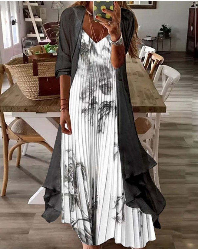 Cross-border Women's Print Holiday Strap Dress Indian Style