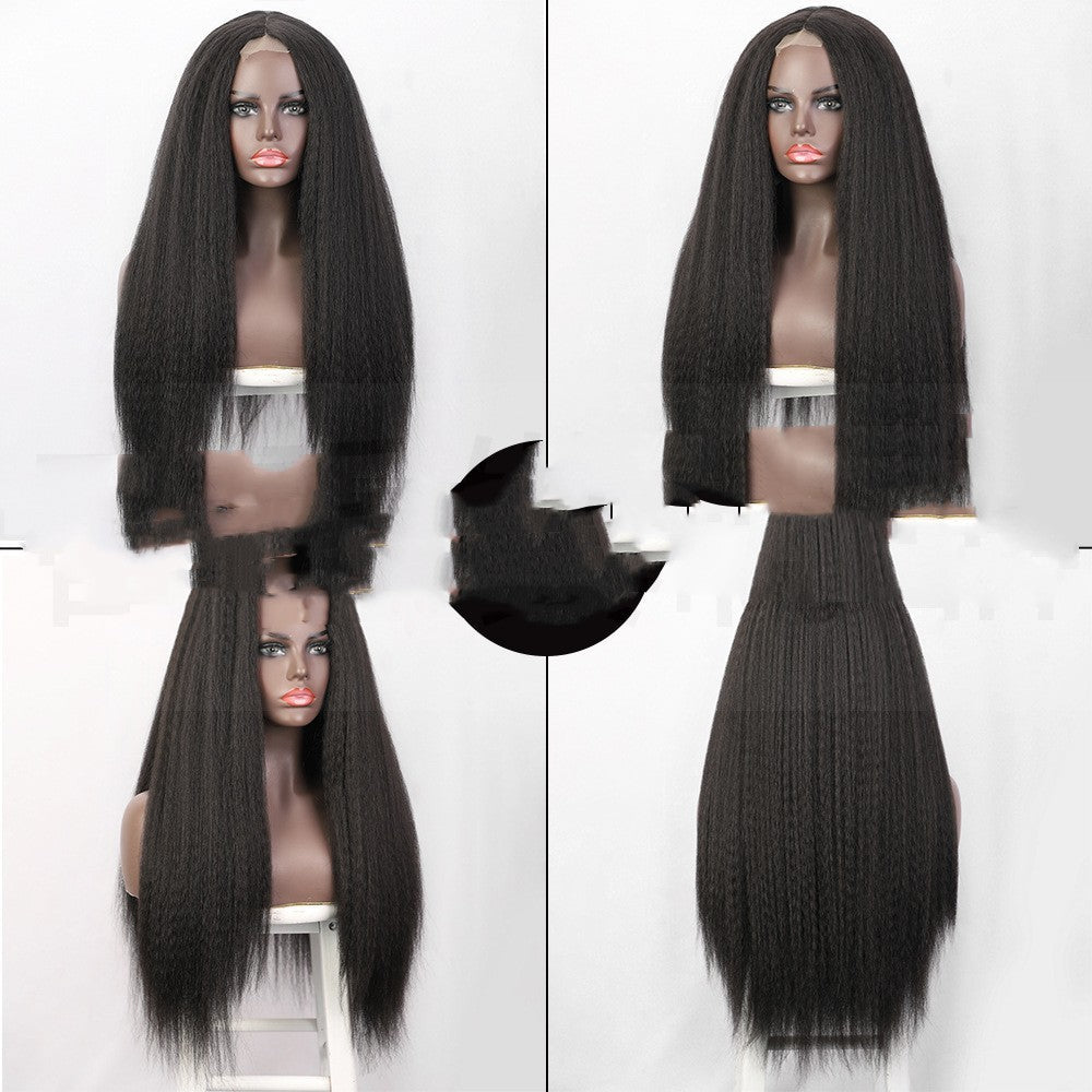 30" Straight Lace Front Wig – Long Synthetic