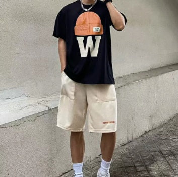 Shorts Men's China-Chic Hip Hop Drawstring Sports Straight Crops