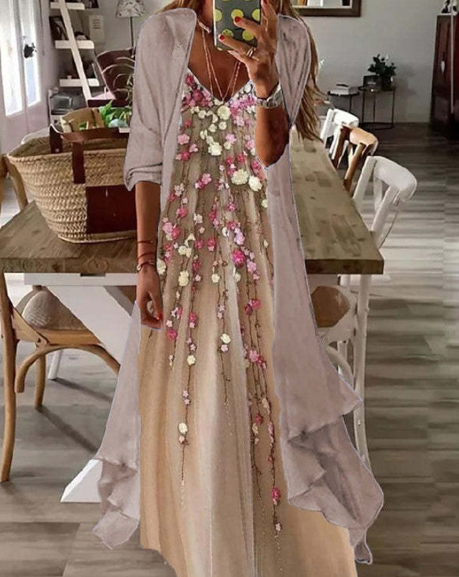 Cross-border Women's Print Holiday Strap Dress Indian Style
