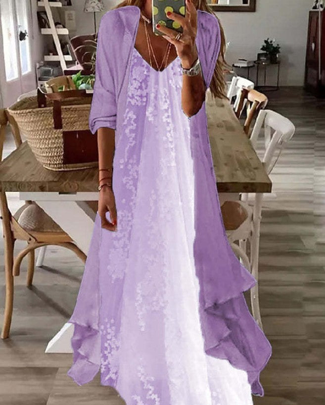 Cross-border Women's Print Holiday Strap Dress Indian Style