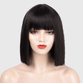 Full-Head Synthetic Wig – Black, Orange & Red
