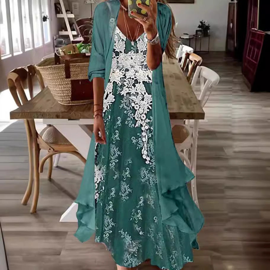 Cross-border Women's Print Holiday Strap Dress Indian Style