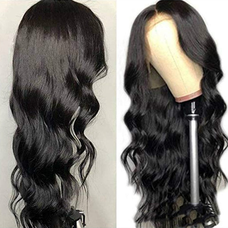 Medium Long Curly Wave Wig – Black, Dark Brown & Light Brown Synthetic