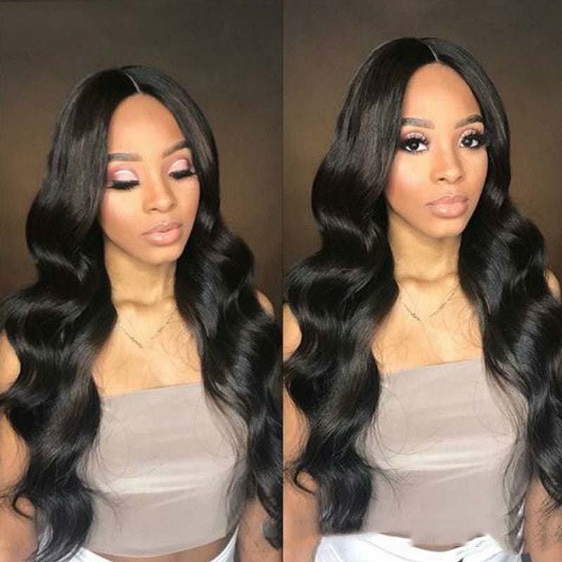 Medium Long Curly Wave Wig – Black, Dark Brown & Light Brown Synthetic