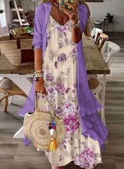 In Stock Cross-border Women's Print Holiday Strap Dress Indian Style