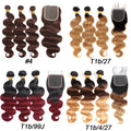 Brazilian Ombre Body Wave Bundles with Closure – Soft & Voluminous Hair Extensions