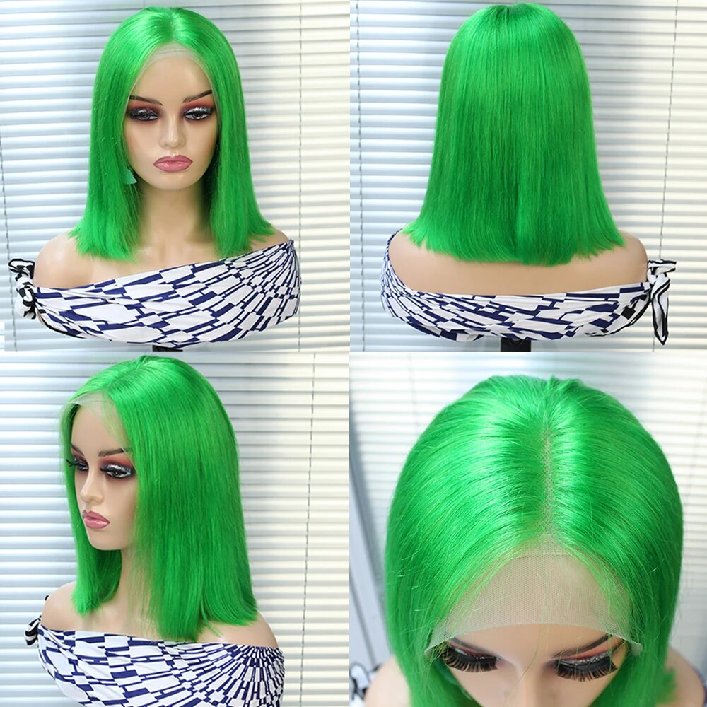 Short Bob Lace Front Wig – 13x4 Colored Human Hair