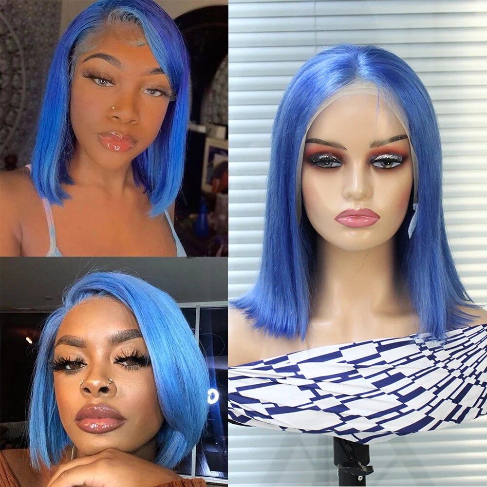 Short Bob Lace Front Wig – 13x4 Colored Human Hair