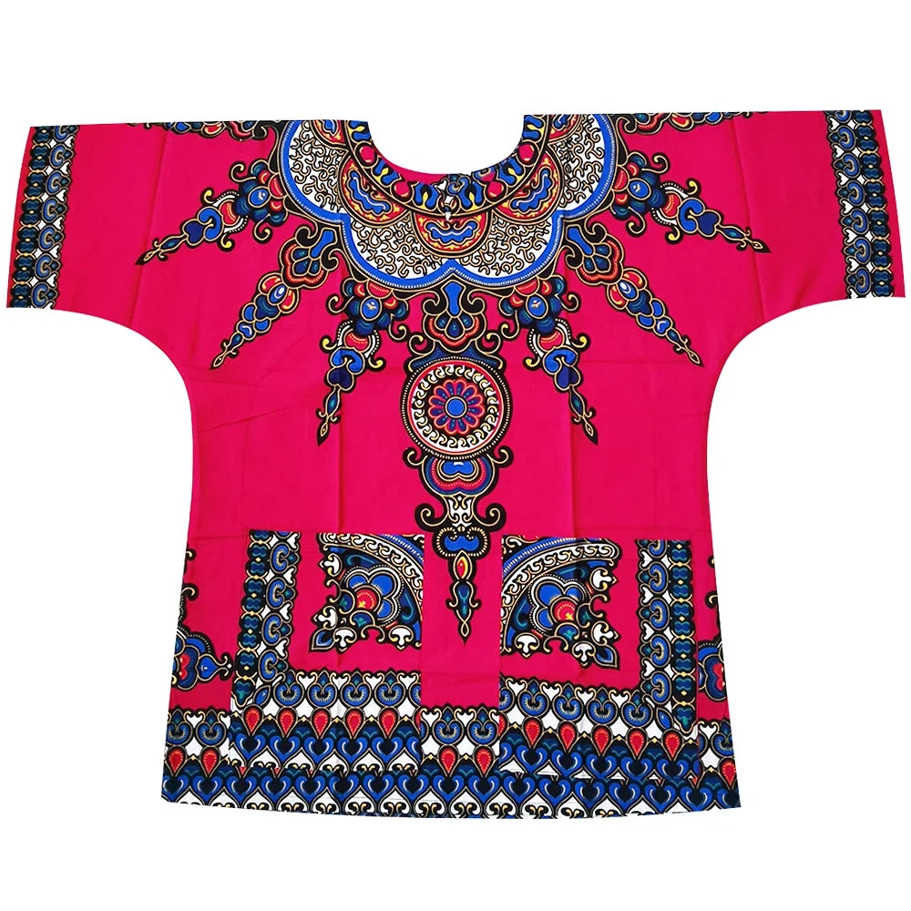 New fashion design African traditional printed 100% cotton Dashiki T-shirts unisex