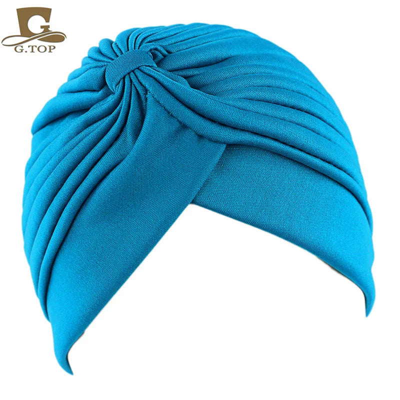 NEW Luxury Divas Stretchable turban Head wrap hat with beaded pendant women Headwear