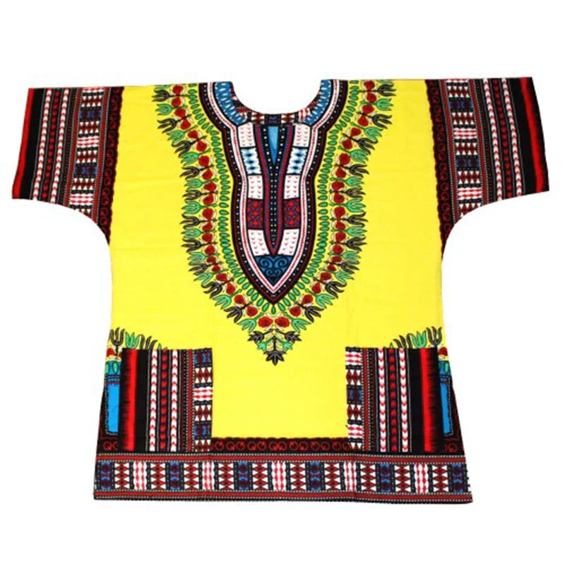 New fashion design African traditional printed 100% cotton Dashiki T-shirts unisex