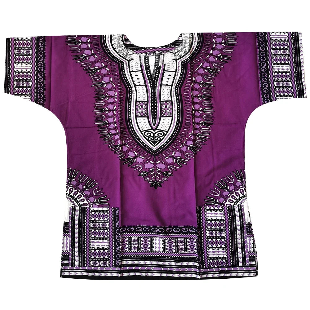New fashion design African traditional printed 100% cotton Dashiki T-shirts unisex