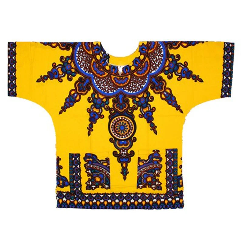 New fashion design African traditional printed 100% cotton Dashiki T-shirts unisex
