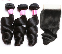 Brazilian Loose Wave Bundles With Closure