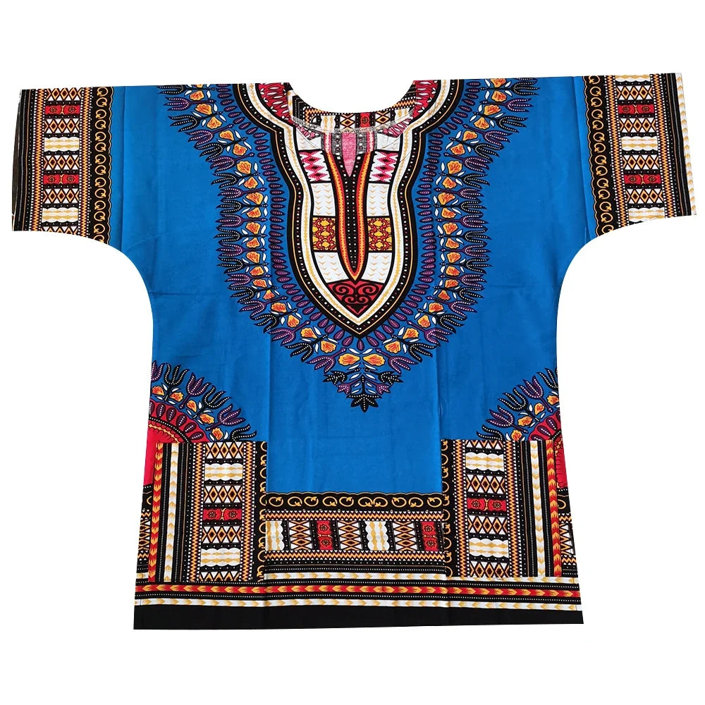 New fashion design African traditional printed 100% cotton Dashiki T-shirts unisex