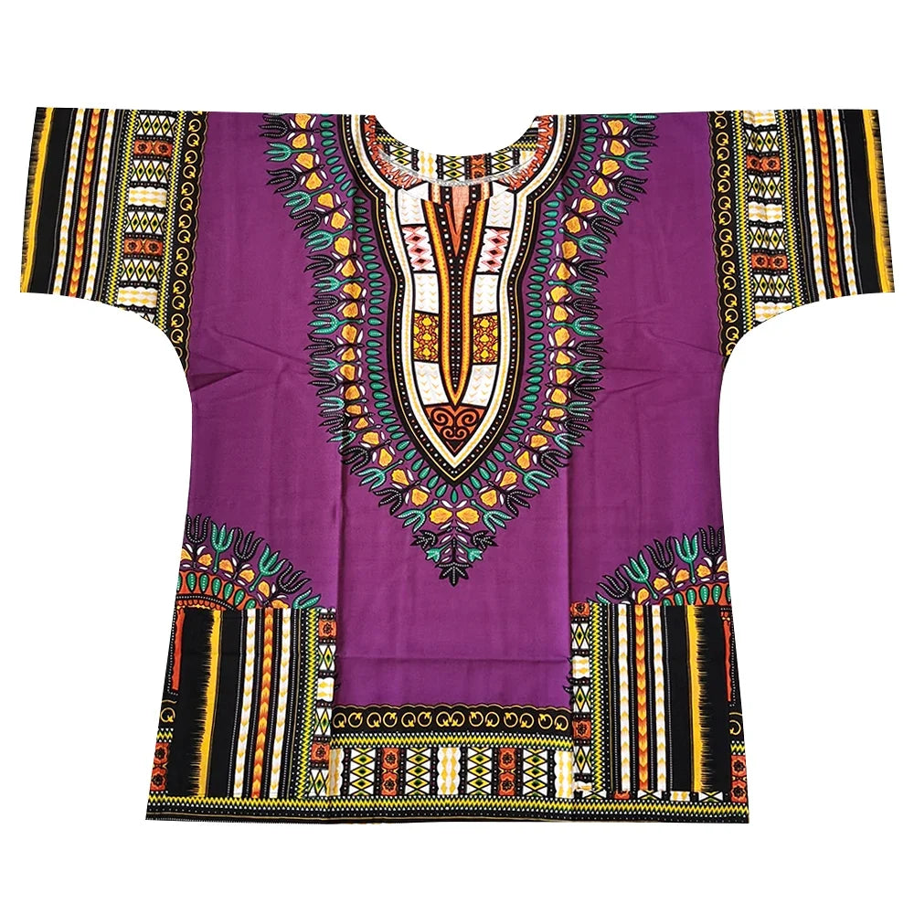 New fashion design African traditional printed 100% cotton Dashiki T-shirts unisex
