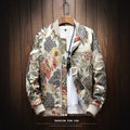 New Japanese Embroidery Men's Bomber Jacket Coat Hip Hop Street Clothing Plus size