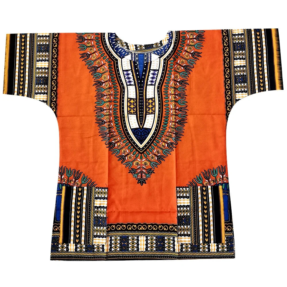 New fashion design African traditional printed 100% cotton Dashiki T-shirts unisex