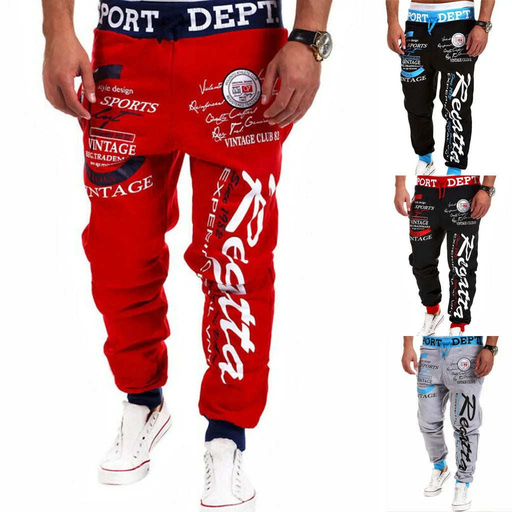 Men's Joggers Elastic Waist Pants Graphic Prints Street Wear  Hip Hop