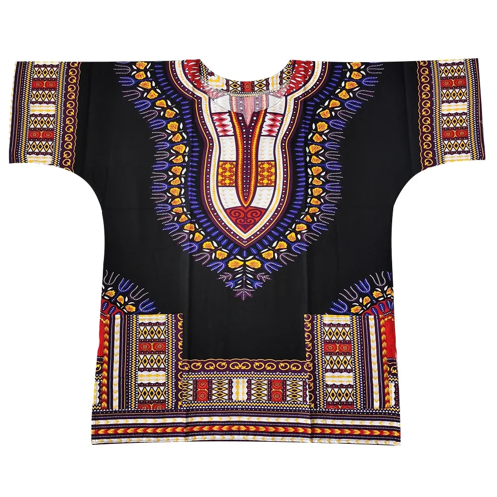 New fashion design African traditional printed 100% cotton Dashiki T-shirts unisex