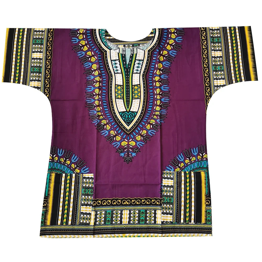 New fashion design African traditional printed 100% cotton Dashiki T-shirts unisex