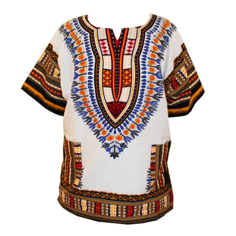 New fashion design African traditional printed 100% cotton Dashiki T-shirts unisex