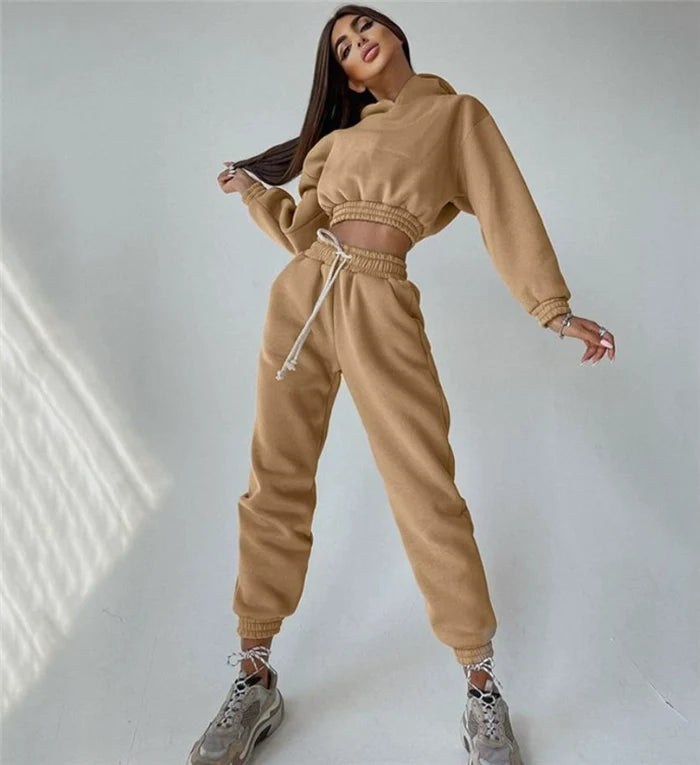 Fashion Sportswear Sweatshirt 2 Pieces Suit Women's Clothing 2 Piece Set Sweatsuit