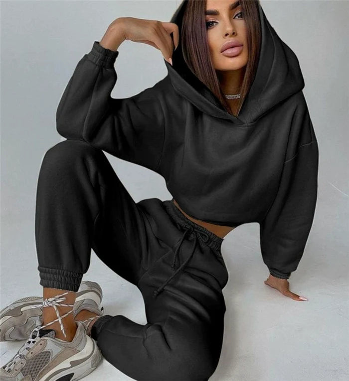 Fashion Sportswear Sweatshirt 2 Pieces Suit Women's Clothing 2 Piece Set Sweatsuit