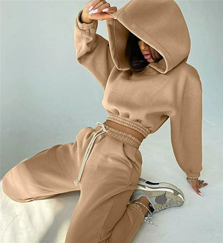 Fashion Sportswear Sweatshirt 2 Pieces Suit Women's Clothing 2 Piece Set Sweatsuit