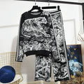 Hong Kong Style Retro Suit Pant Early Autumn New Women's Online Red Fashion Temperament Leisure Sports Two-piece Set