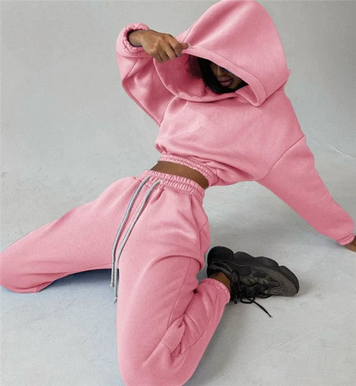 Fashion Sportswear Sweatshirt 2 Pieces Suit Women's Clothing 2 Piece Set Sweatsuit