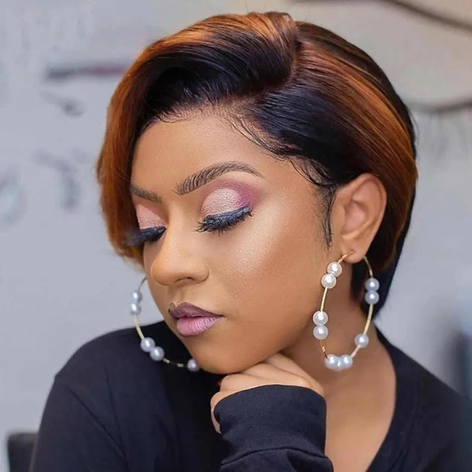 T-Part Straight Pixie Cut Lace Wig – Brazilian Human Hair