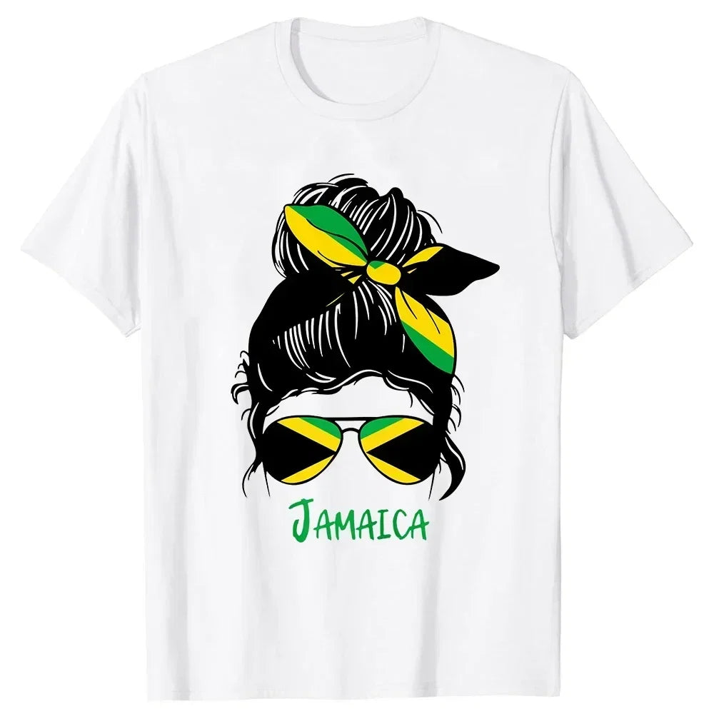 Clothing Casual T-shirts Jamaican Flag Jamaica Souvenir Love Travel Vacation Tee Tops Round Neck Short-Sleeve Fashion Tshirt