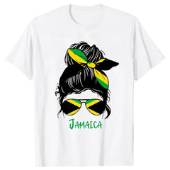 Clothing Casual T-shirts Jamaican Flag Jamaica Souvenir Love Travel Vacation Tee Tops Round Neck Short-Sleeve Fashion Tshirt