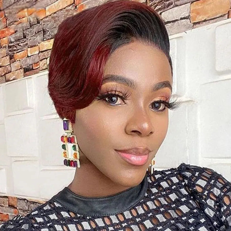 T-Part Straight Pixie Cut Lace Wig – Brazilian Human Hair