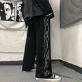 Japanese Y2k Oversize Graphic Wide Sweatpants Men Streetwear Print Casual Track Pants Male Sport Straight Trousers