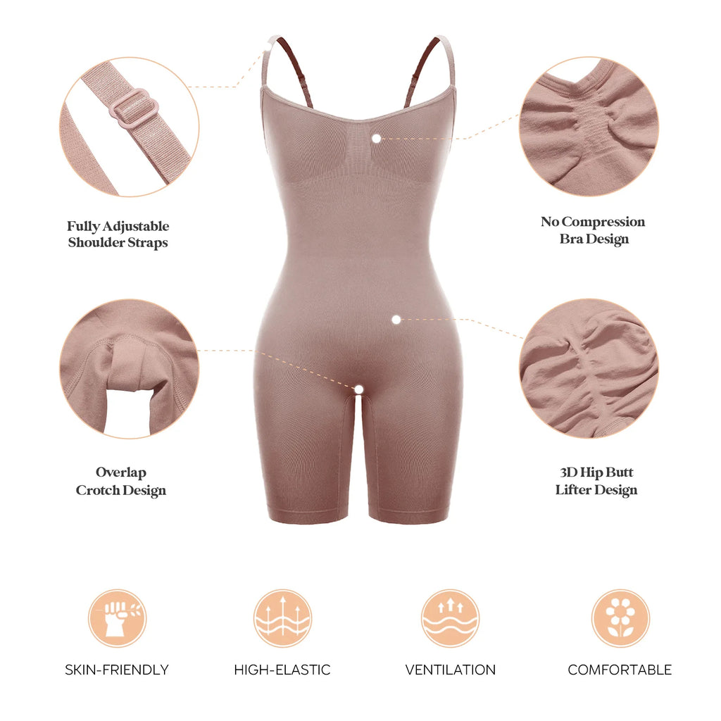 Colombianas Seamless Women Bodysuit Sculpting Push Up Butt Lifter Thigh Slimmer Body Shapewear